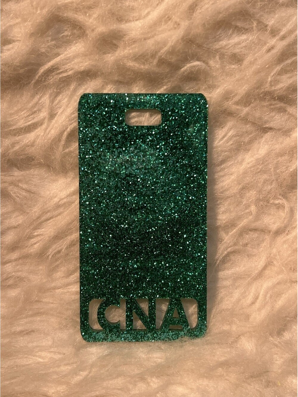 Teal Glitter Sparkling CNA badge Backer/Buddy